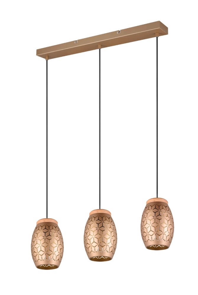 Bruine hanglamp Bidar 3-lichts Trio 4017807579031