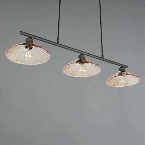 Klassieke hanglamp Eluna 3-lichts zwart Trio 4017807682502