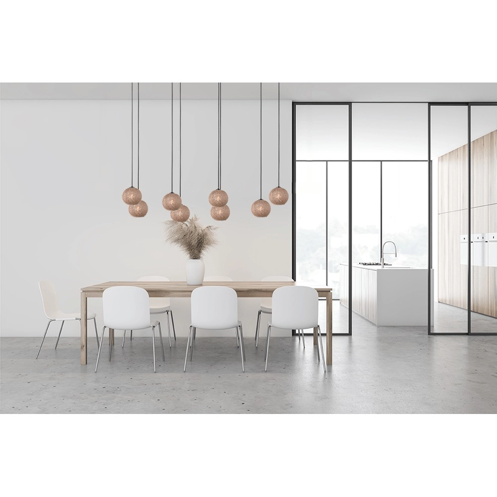8-lichts hanglamp Corda ovaal rotan Ø 20cm Masterlight 8718121352916