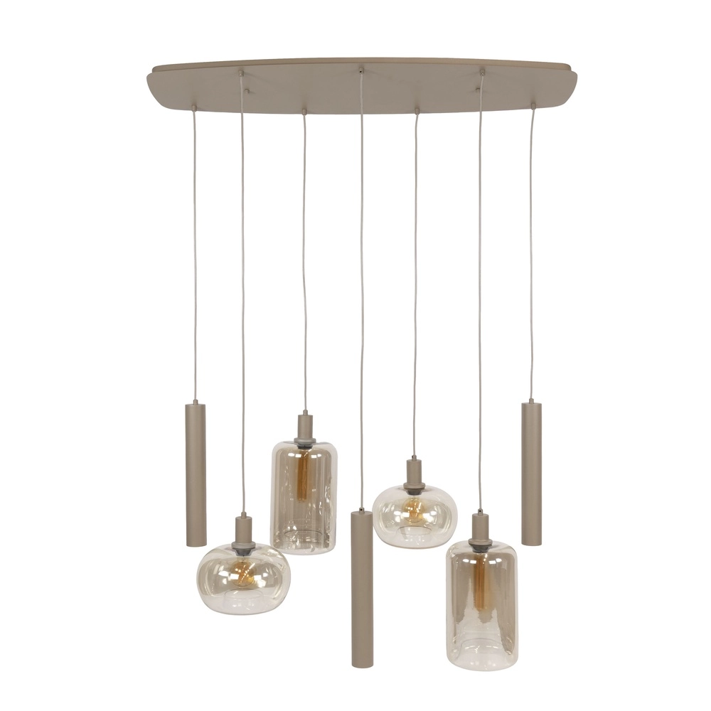 Eettafel hanglamp Serene 7-lichts - zand Lyora 8716803510920