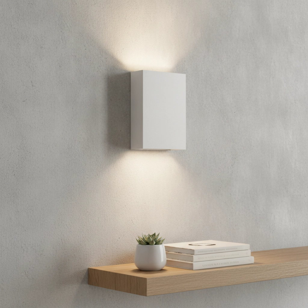 Strakke wandlamp Memphis wit