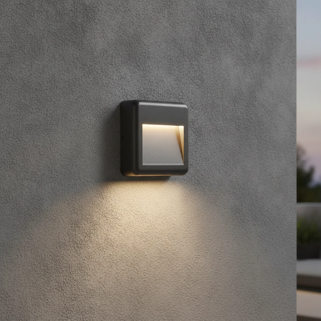 Vierkante wandlamp Pulsar grijs 14cm