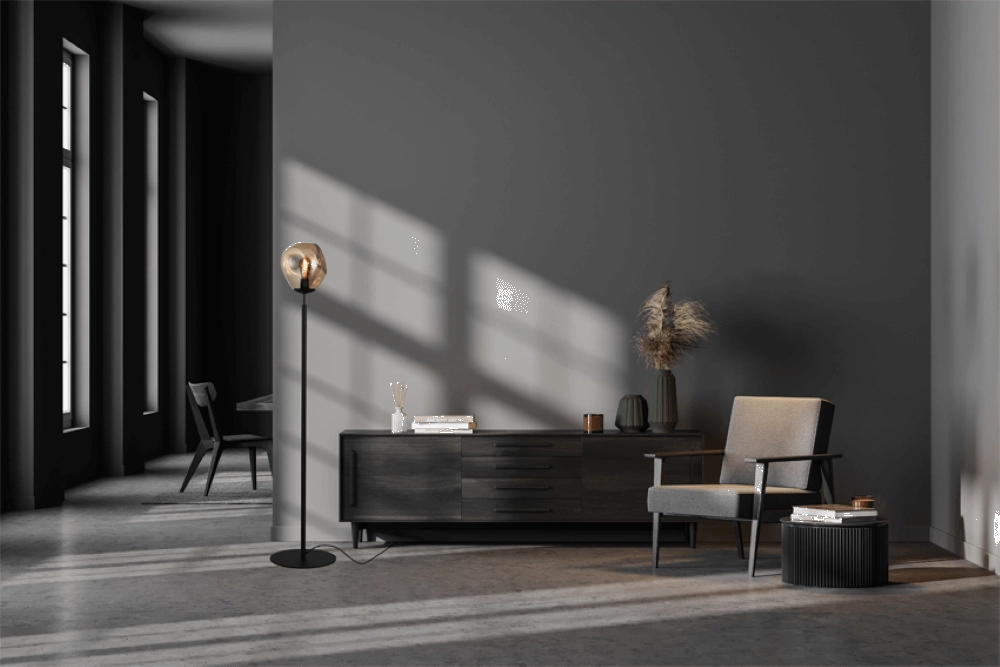 Vloerlamp Lava Ø 24cm goud glas Masterlight 8718121286686