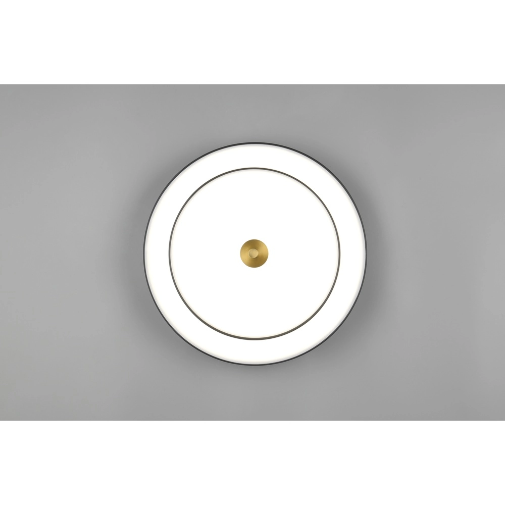 Moderne plafondlamp Keaton zwart met goud Ø 40cm Trio 4017807653687