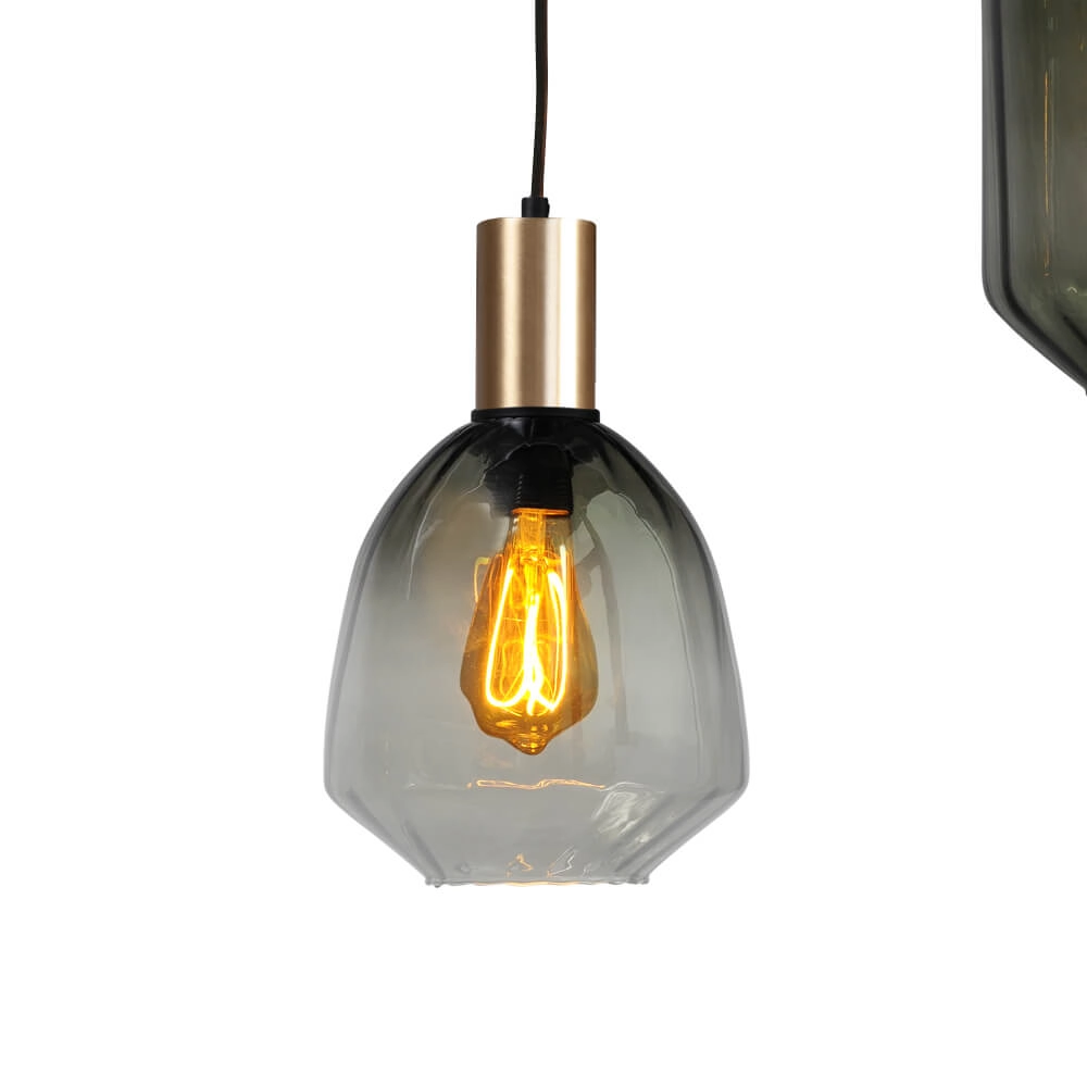 5-lichts hanglamp - goud - Porto met verschillende glazen Masterlight 8718121270371