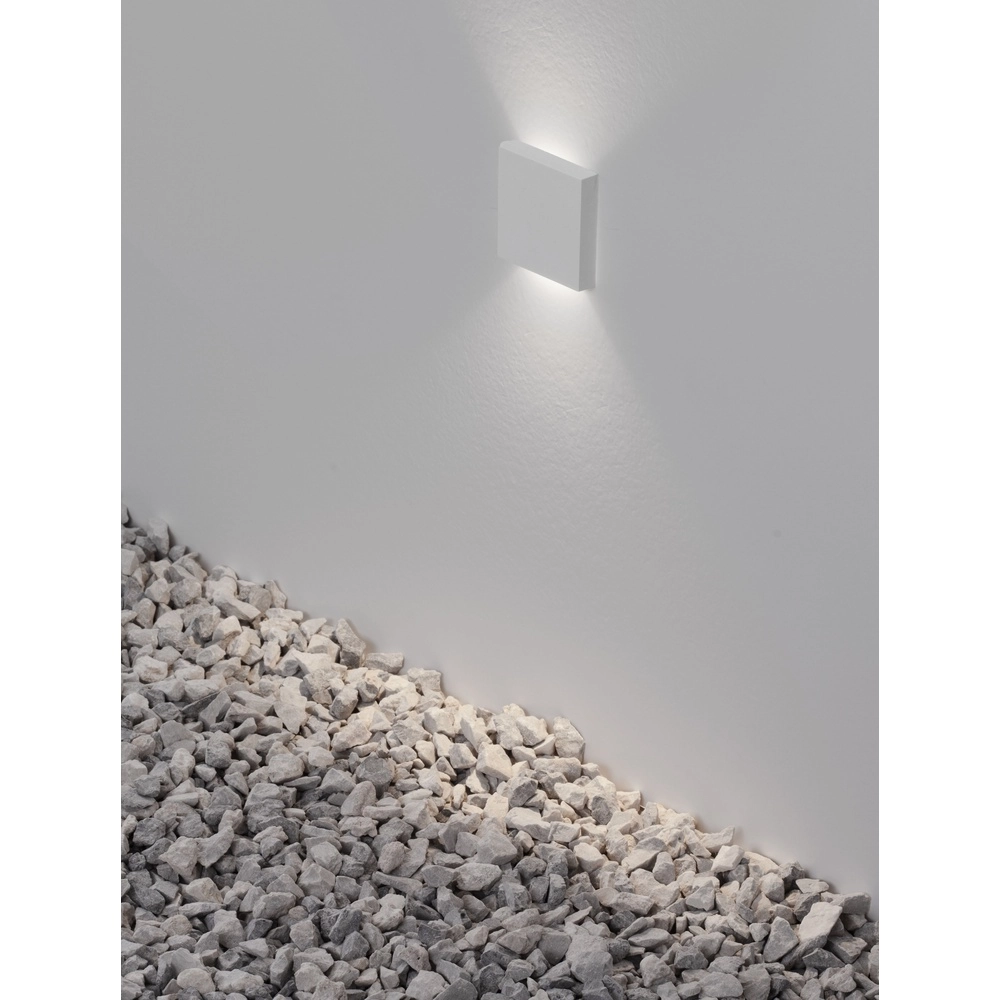 Vierkante inbouwlamp Iko wit dubbel