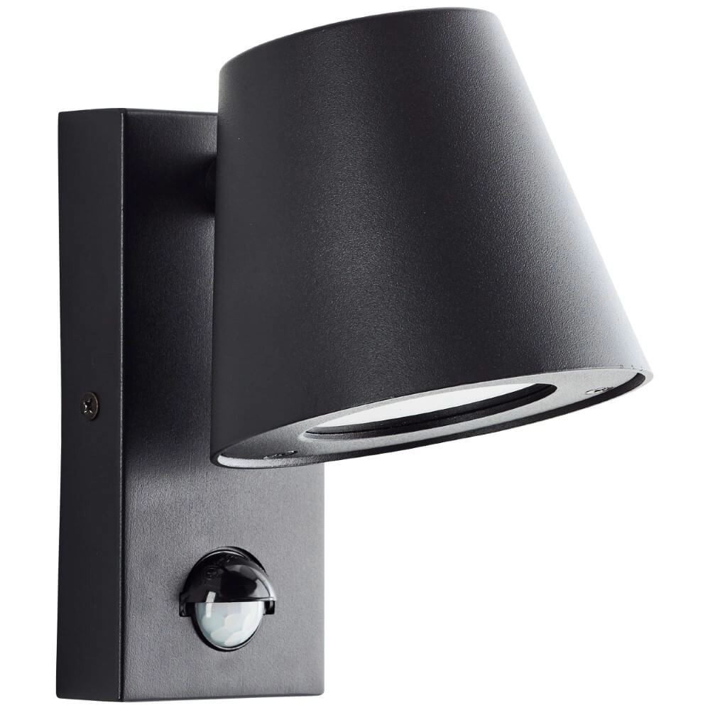 Zwarte wandlamp Bari met sensor Brilliant 4004353435782