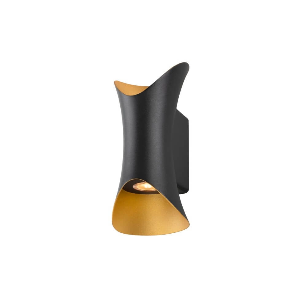 Grote led up & downlighter Modela zwart met goud Grote led up & downlighter Modela zwart met goud
