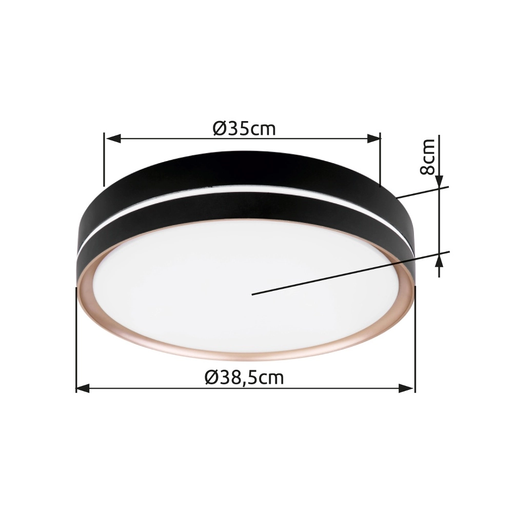 Design plafondlamp Manni zwart Ø 38,5cm Globo 9007371422159