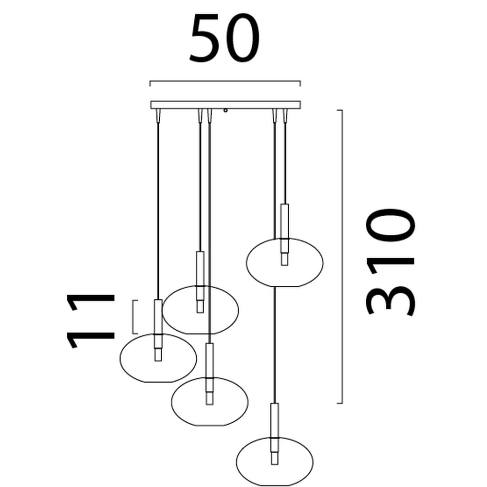 5L vide hanglamp Lido Onion met Ø 24cm helder glas Masterlight 8718121335506