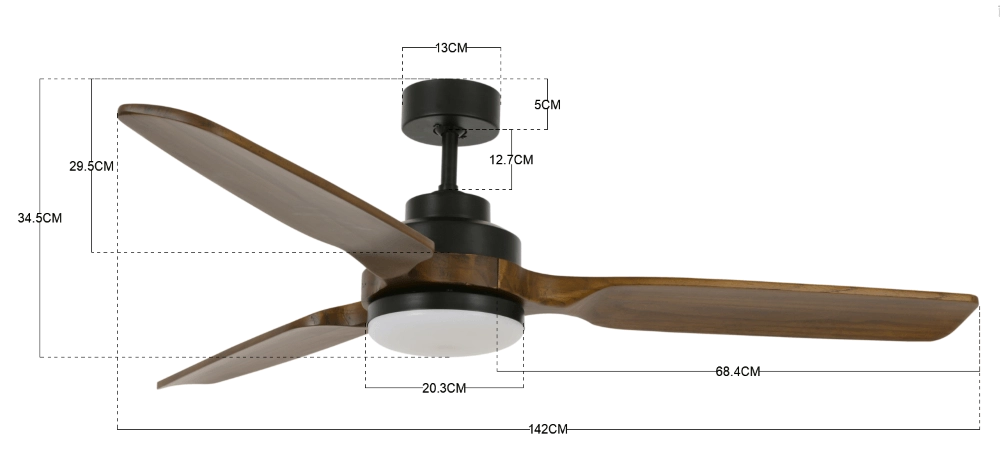 Plafondventilator zwart Shoalhaven Ø 143cm Beacon 9333509136590