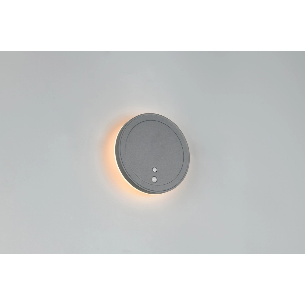 Design wandlamp Fortaleza rond antraciet Trio 4017807647907