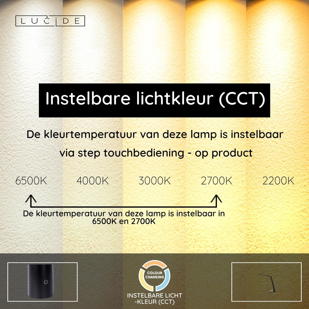 Bureaulamp Vario Led zwart Lucide 5411212241818