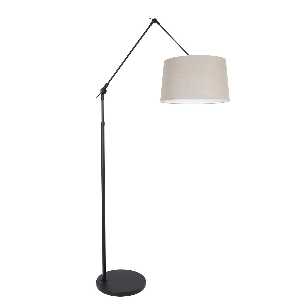 Verstelbare vloer schemerlamp Prestige Chic 35cm zwart met taupe Verstelbare vloer schemerlamp Prestige Chic 35cm zwart met taupe
