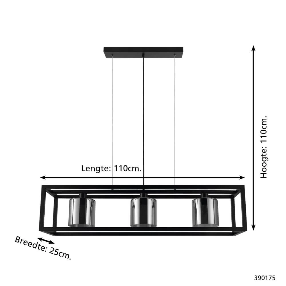 Eetkamer hanglamp Brisling met smoke glas Stars of Light 9008606234653