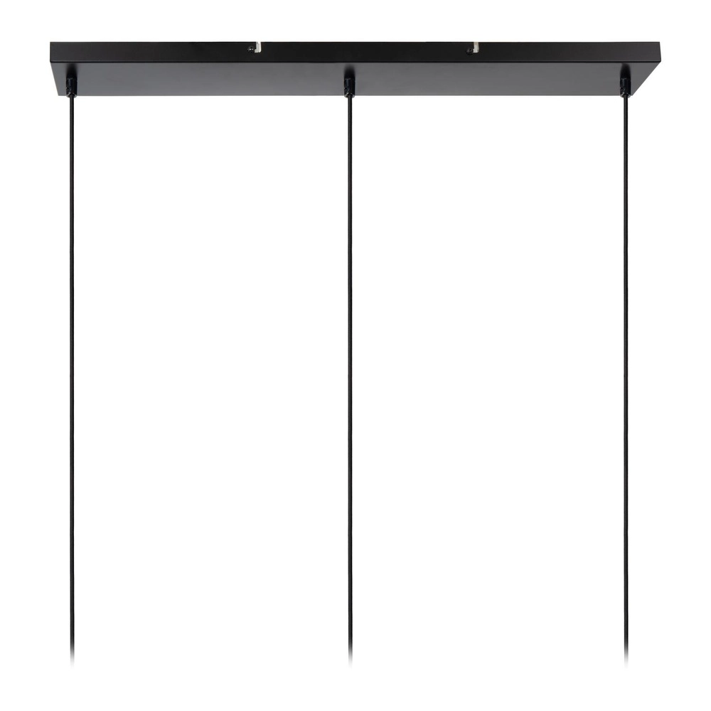 Hanglamp recht Medine 3-lichts zwart met opaal Lucide 5411212461001