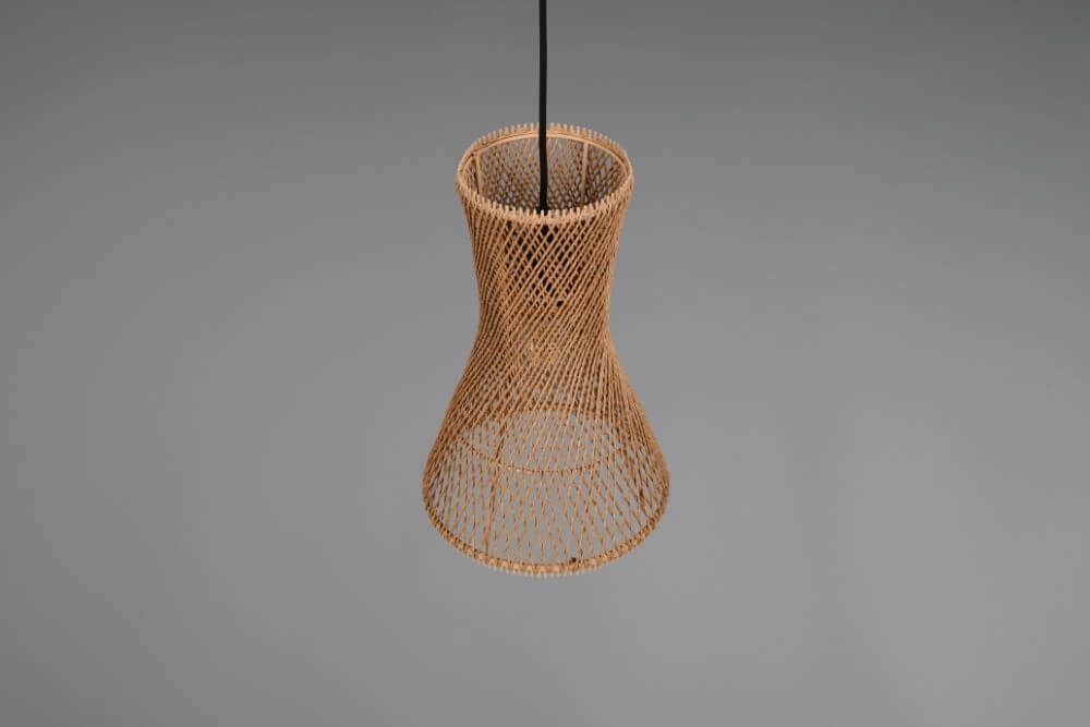 Design hanglamp Bijou zwart met rotan Ø20cm Trio 4017807637304