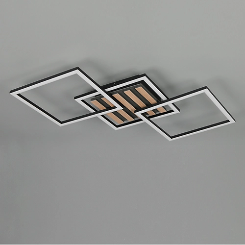 Moderne plafondlamp Zaro zwart 74,5cm Trio 4017807682212