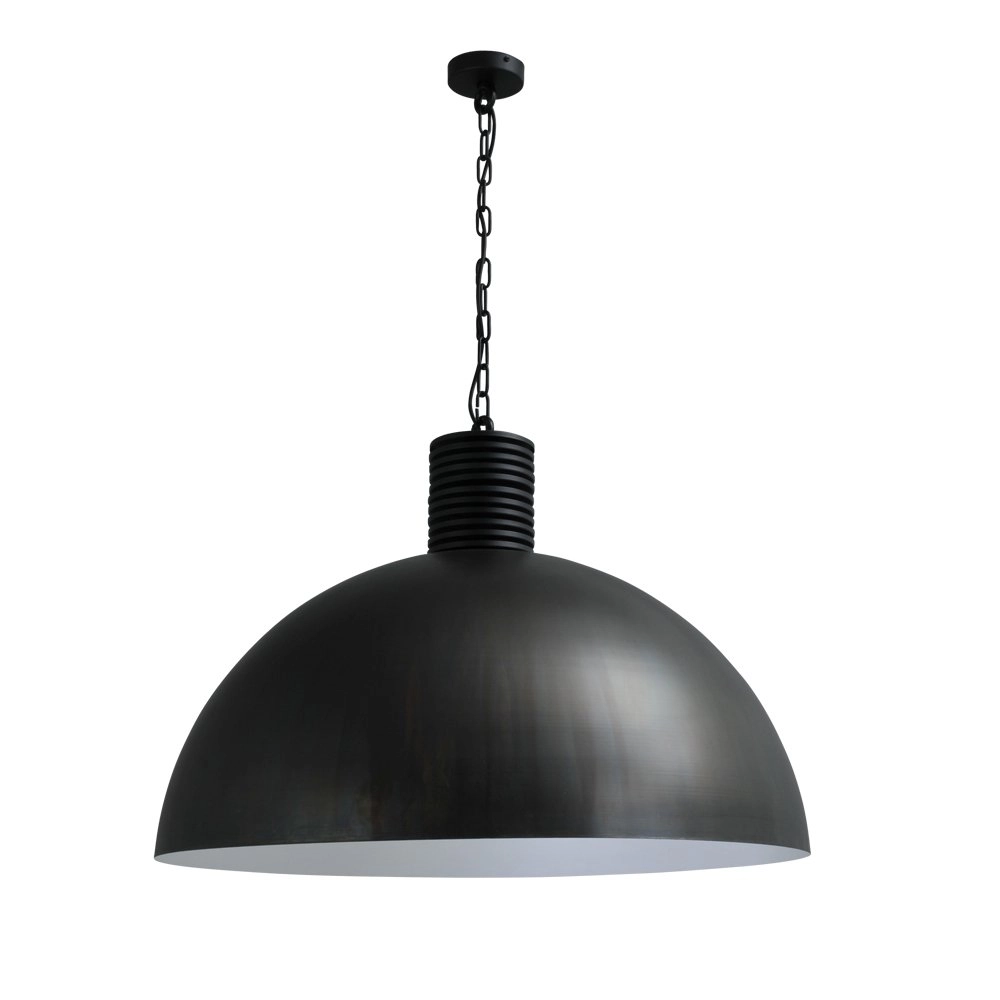 Gunmetal industrie hanglamp Industria 80 Cil met wit