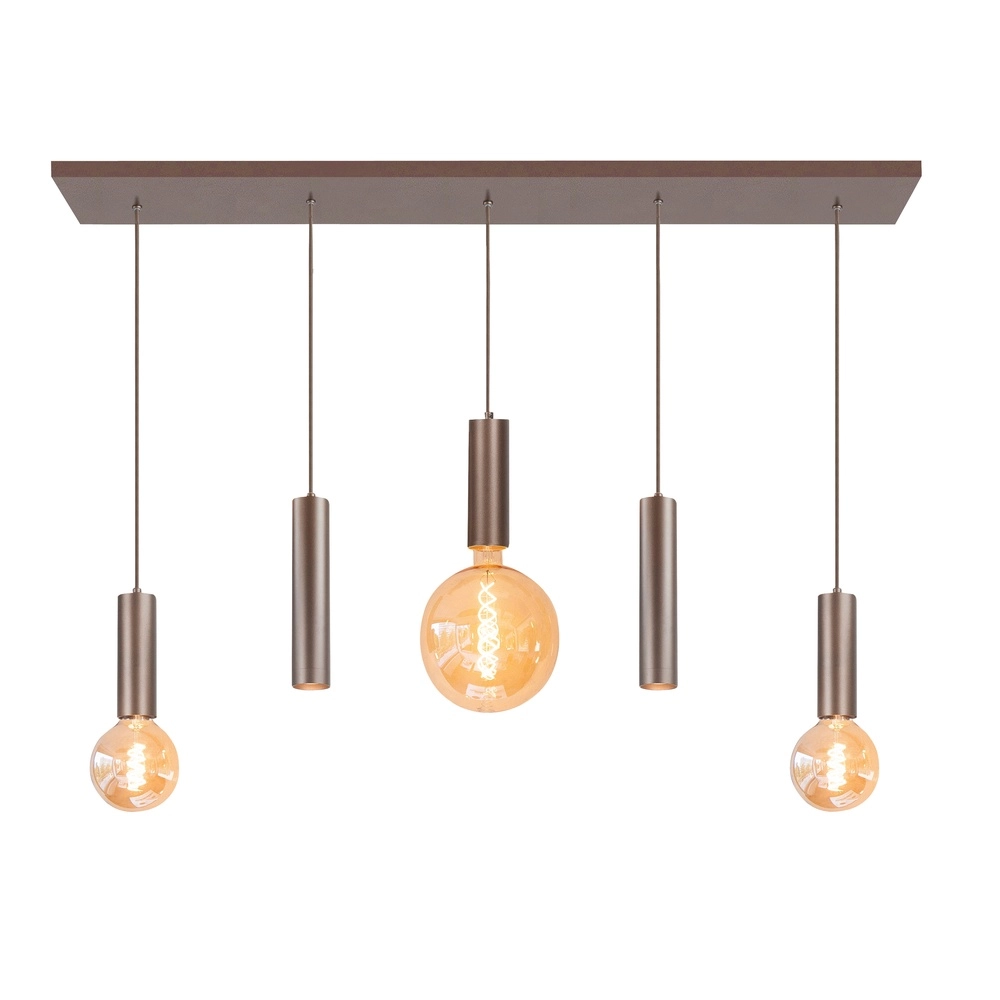 Design hanglamp Locarno choco bruin 5-lichts recht