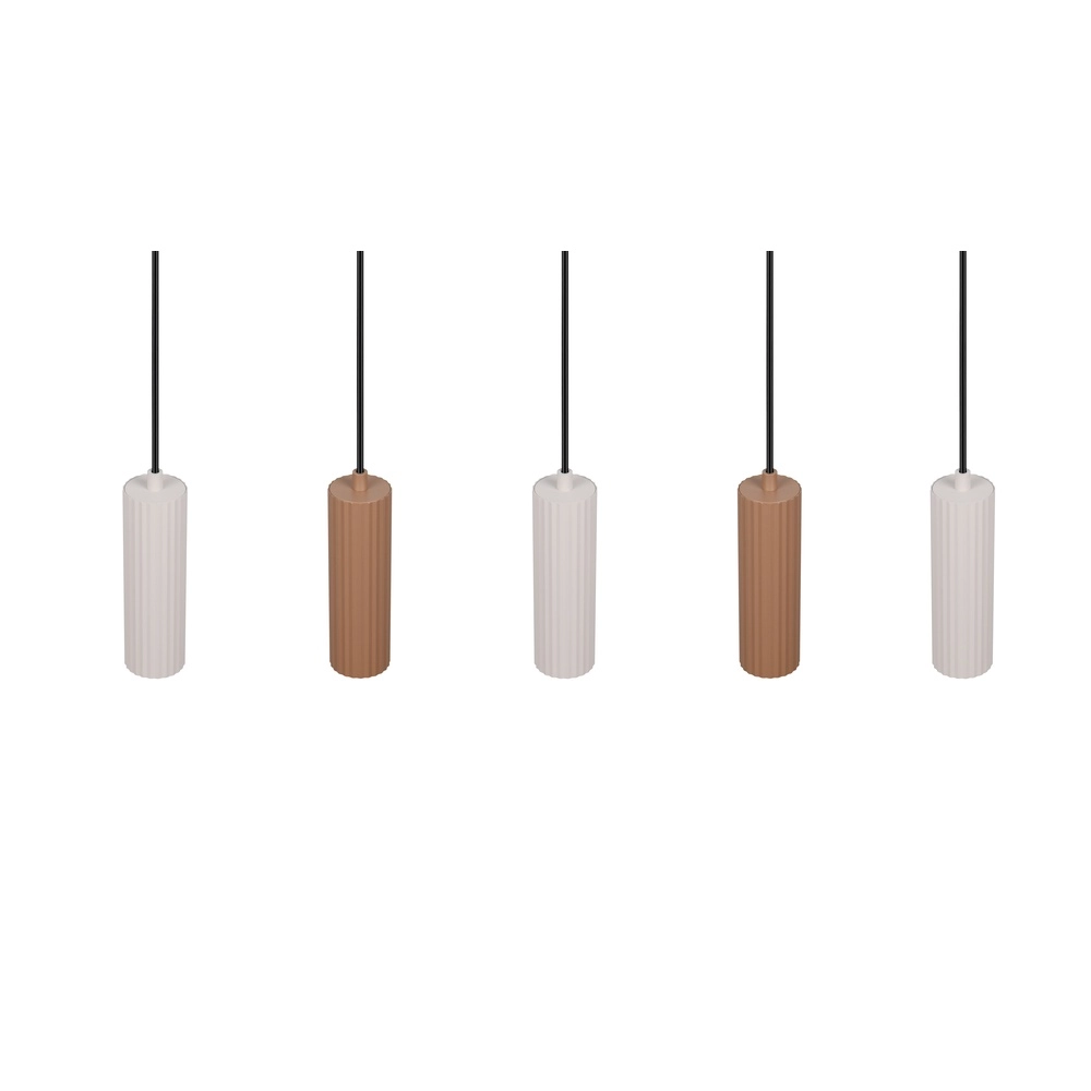 Hanglamp Soka 5-lichts mokka bruin en grijs Trio 4017807670158