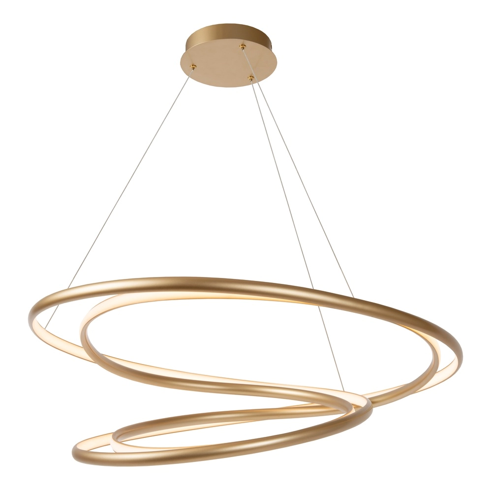 Design hanglamp Sardana Ø 80cm krul goud Premium by Lucide 5411212520890