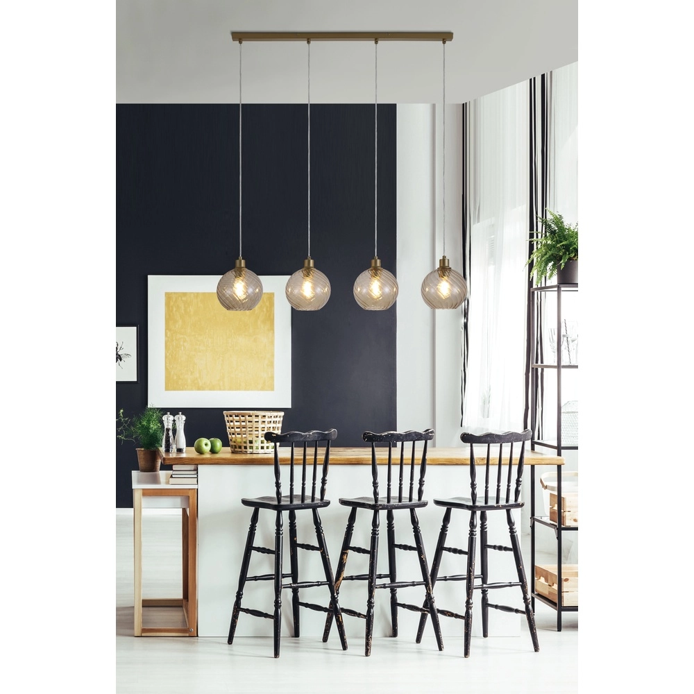 Hanglamp Radiance 4-lichts goud Searchlight 5053423305813