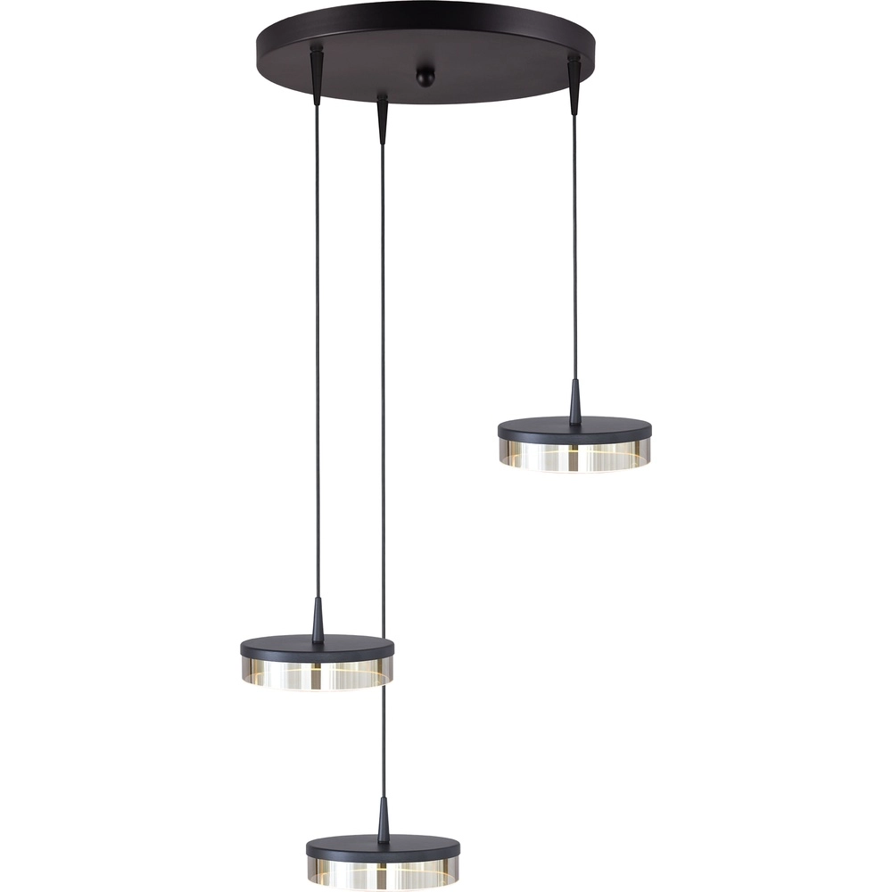 3-lichts hanglamp Imperia Ø 35cm zwart nikkel
