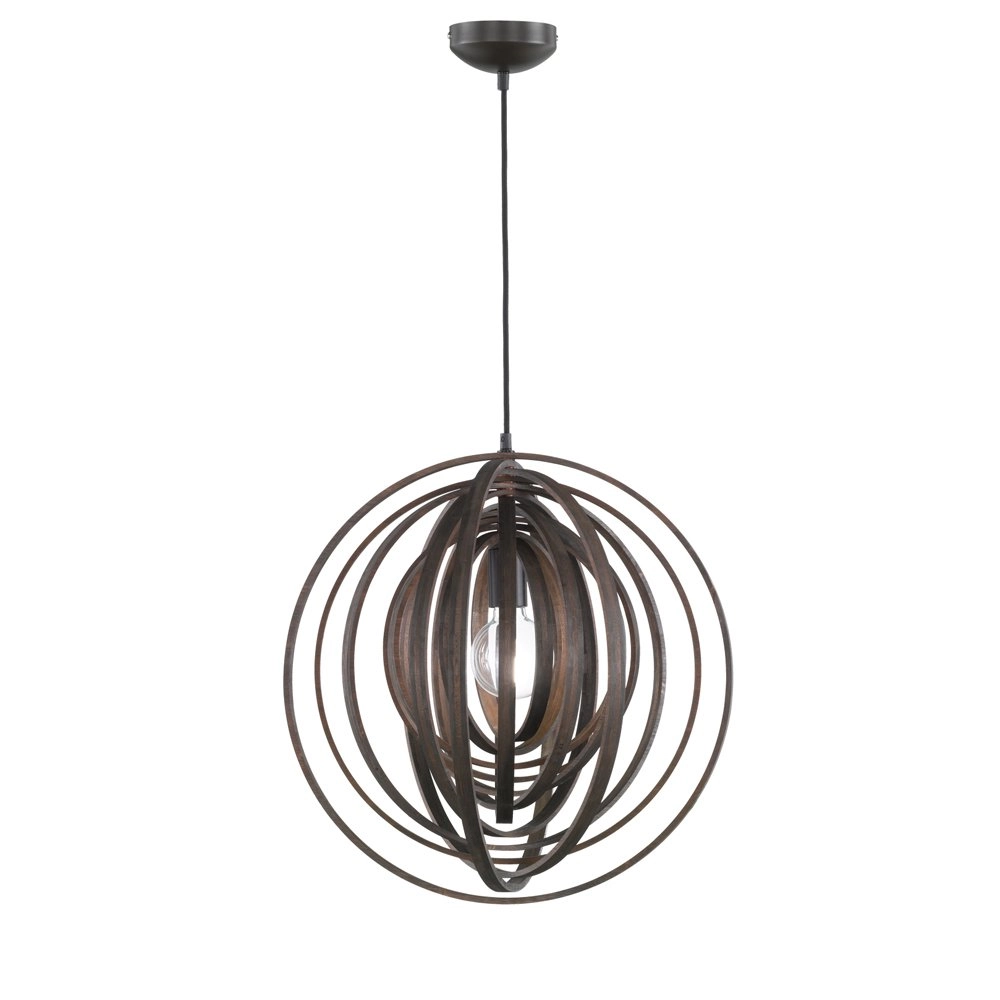 Hanglamp Boolan donker houtbruin Trio 4017807330816