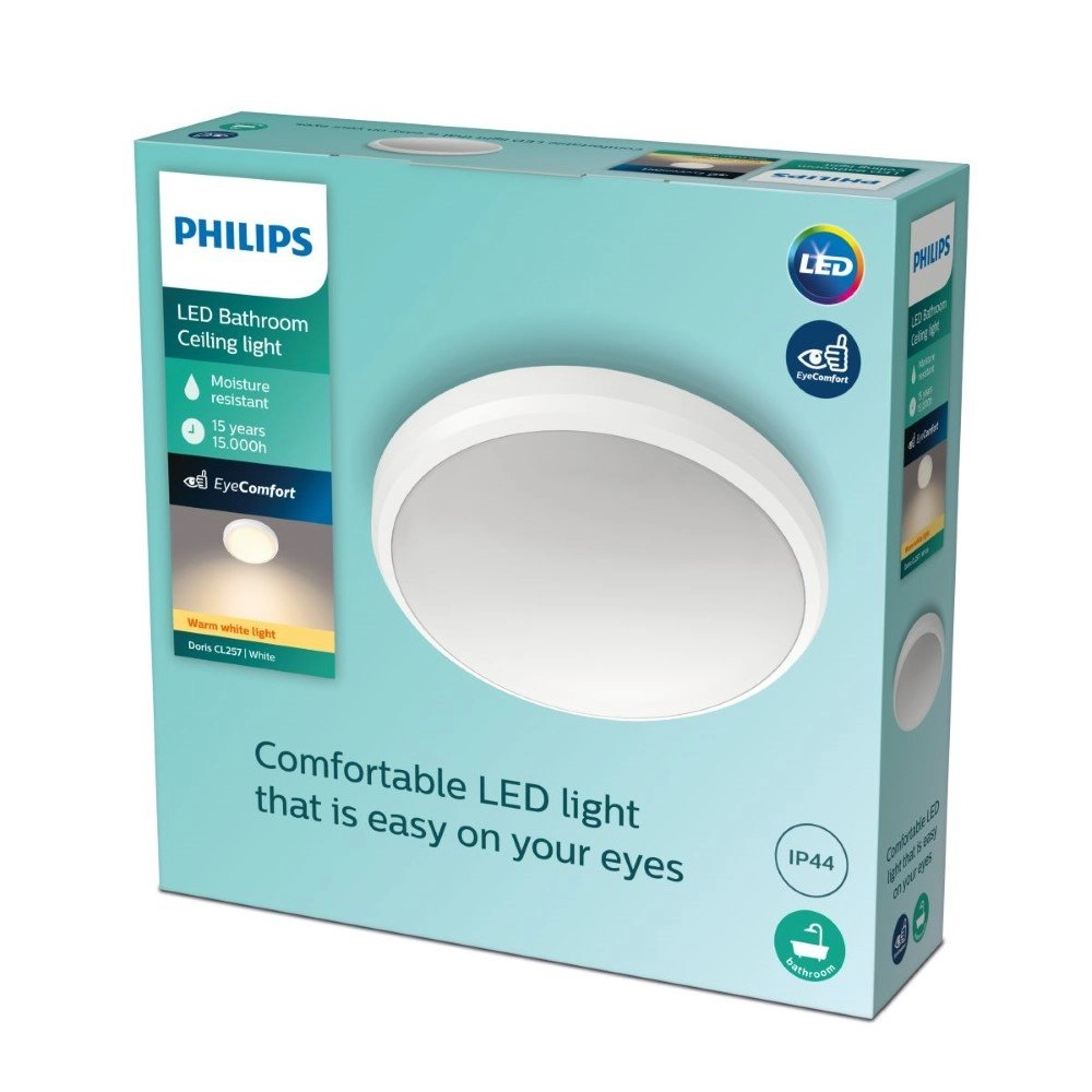 Witte plafonnière Doris Ø 22,5cm Philips 8718699758783