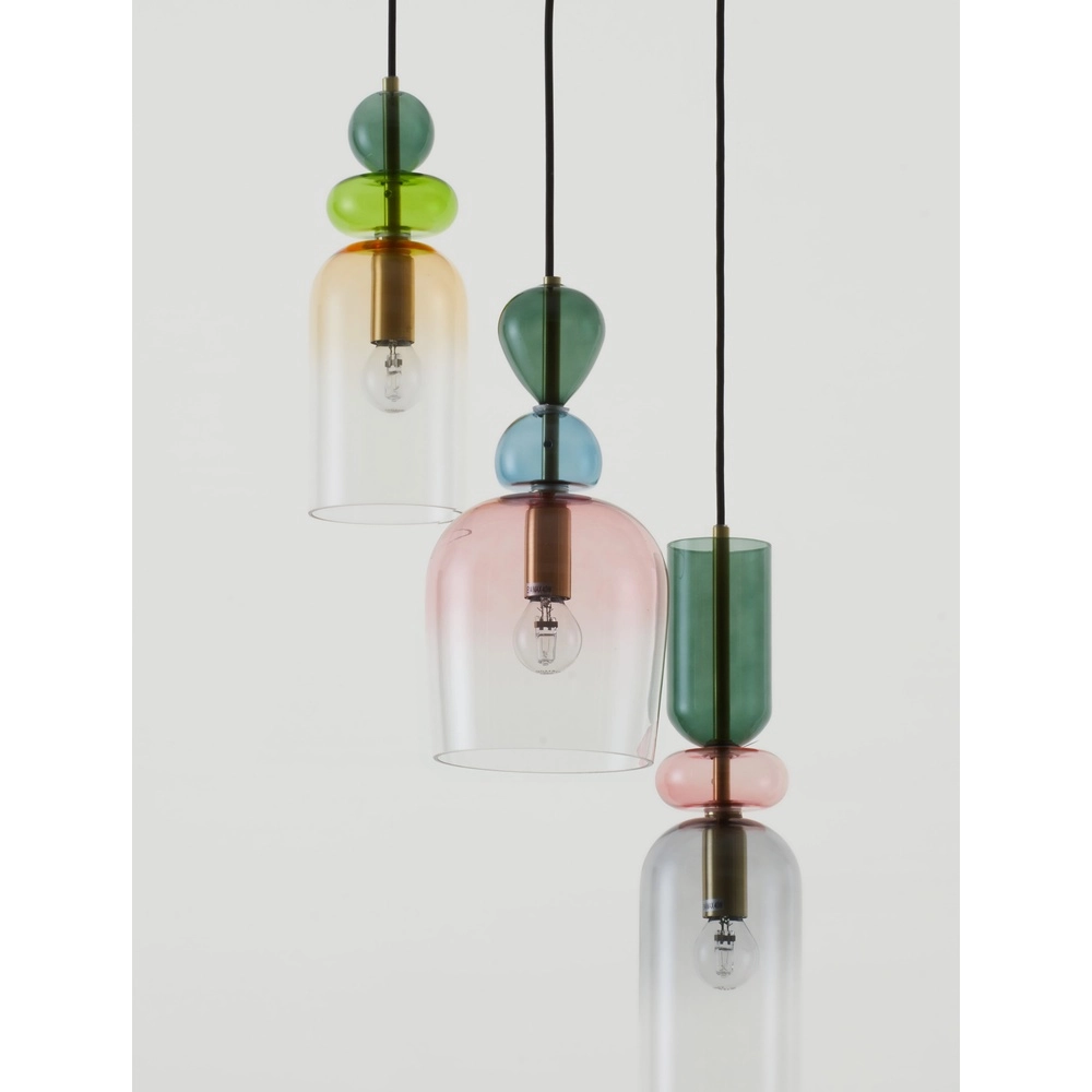 Gekleurde hanglamp Murano 3-lichts Lyora 5212017434227