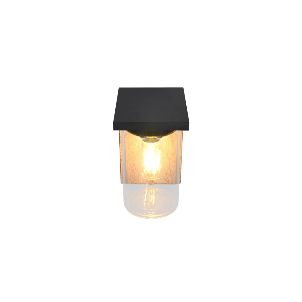 Wandlamp Ardila zwart met hout Trio 4017807603439