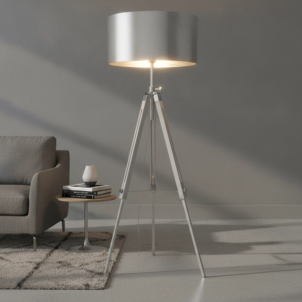 Tripod vloerlamp Jewel 150cm wit met grijs