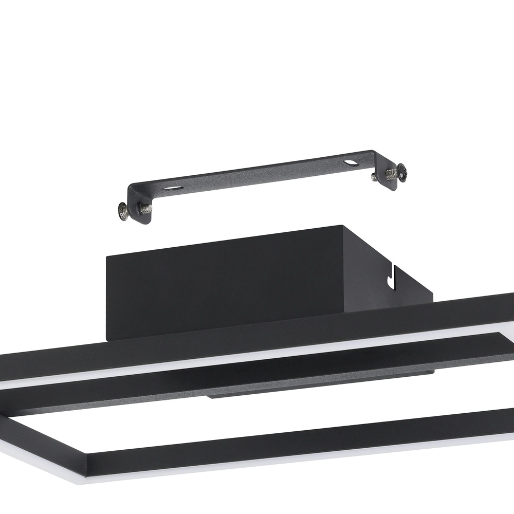 Led plafondlamp Amandolo met afstandsbediening - zwart - vierkant Eglo 9008606303939