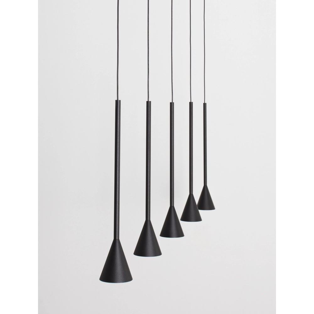 Hanglamp Net recht 5-lichts zwart Lyora 5212017445315