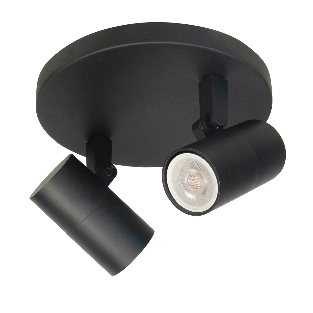 Zwarte opbouwspot Piccolo 2-lichts