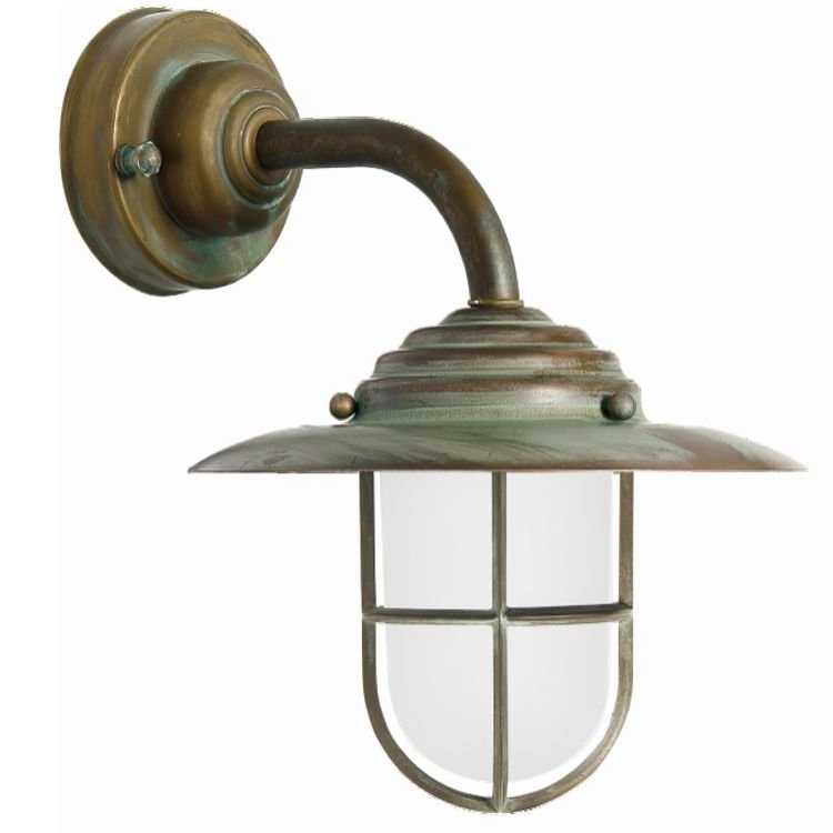 Stallamp Maritime landelijk 30cm koperbruin