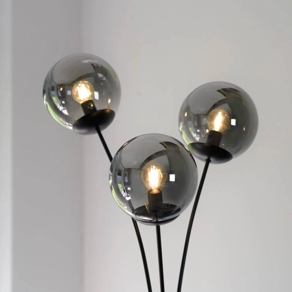 Zwarte vloerlamp Big Widow 3-lichts Just Light 4043689988388