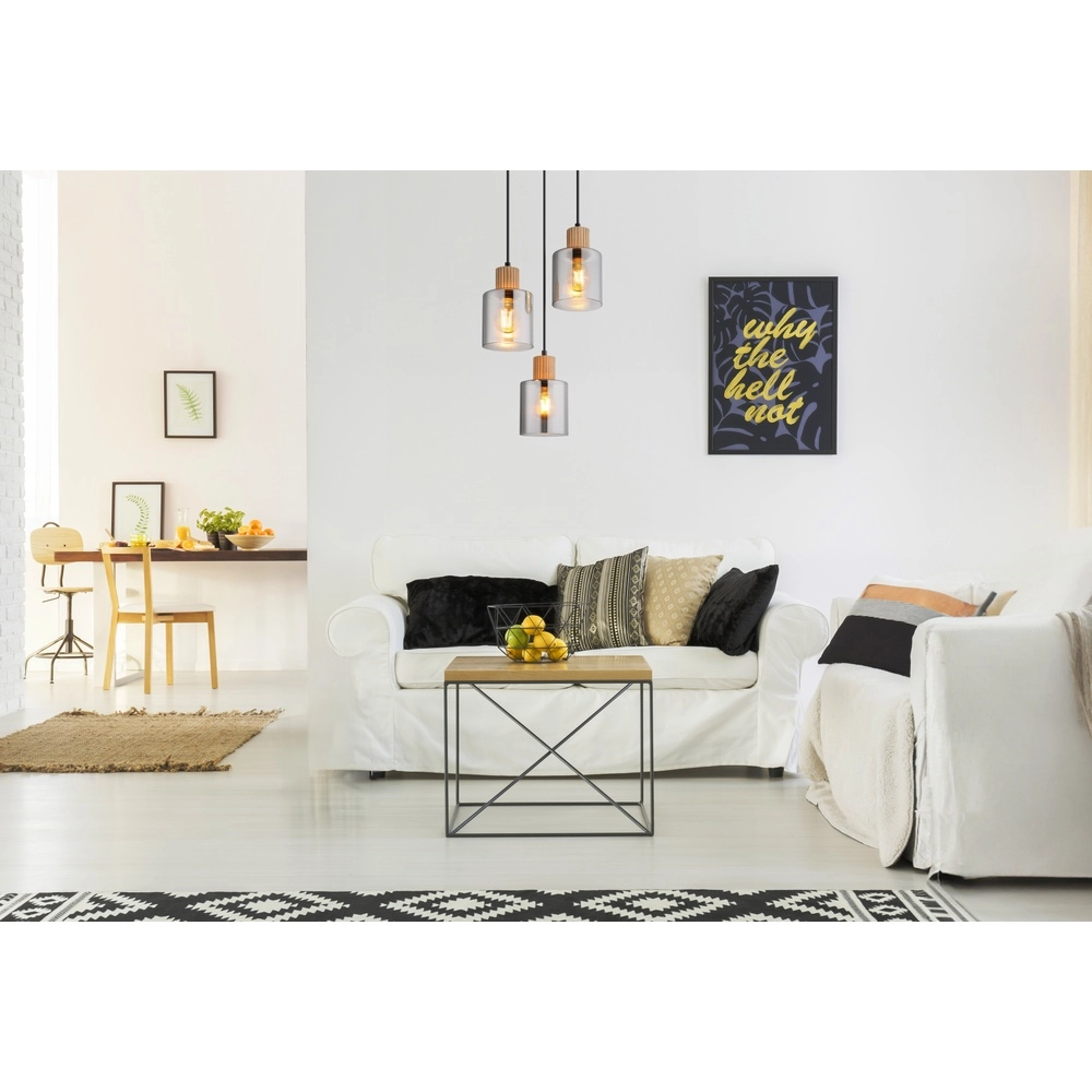 Design hanglamp Aleidis 3-lichts rond zwart Globo 9007371518210