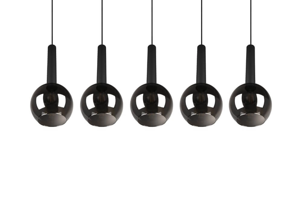 5-lichts hanglamp Clayton zwart Trio 4017807522471