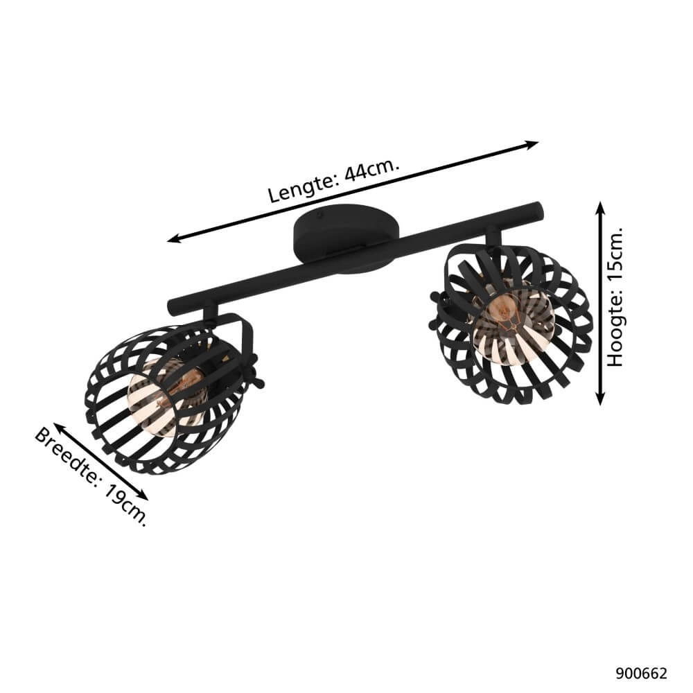Chique plafondlamp Girona 2-lichts Eglo 9008606258598