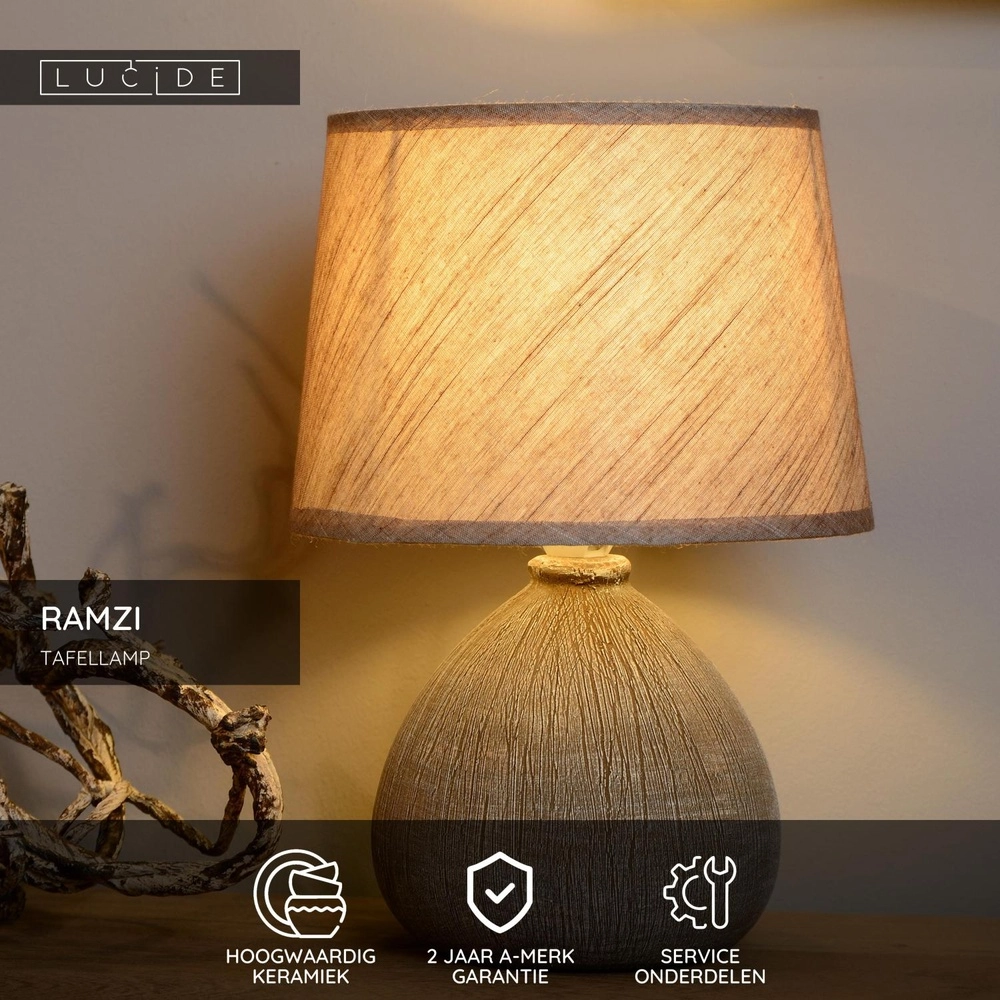 Schemerlamp Ramzi bruin Lucide 5411212470188