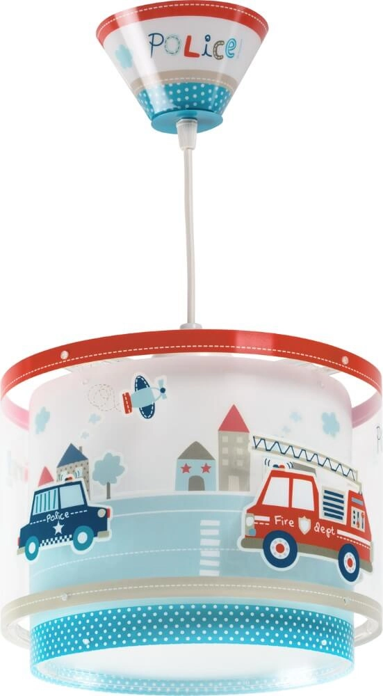 Kinderkamer hanglamp Police rood met blauw Dalber 8420406606125