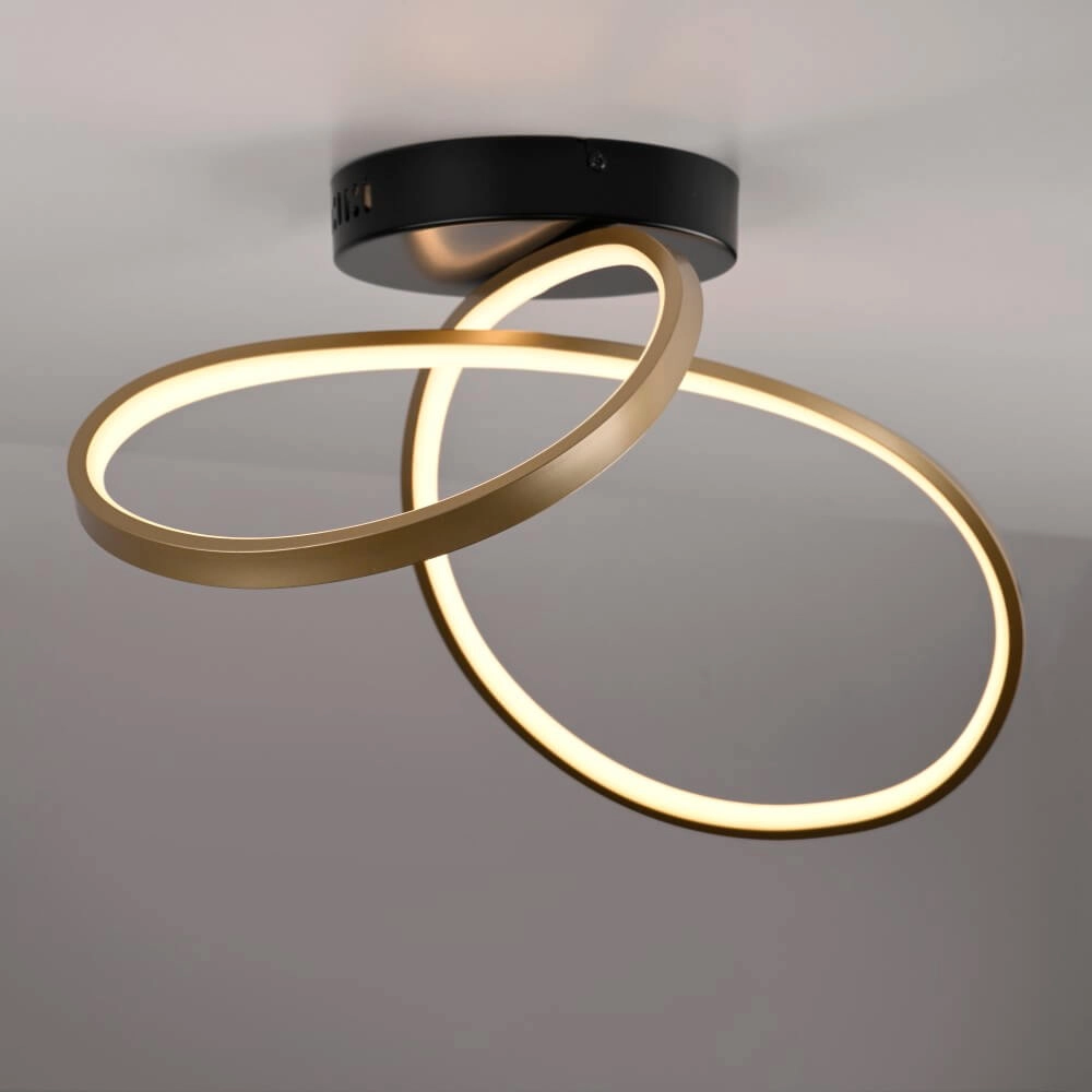 Design plafondlamp Okta messing/zwart Just Light 4043689001940
