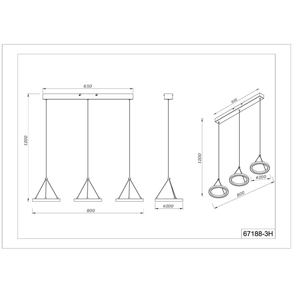3-lichts hanglamp Grenvix design zwart Globo 9007371450770