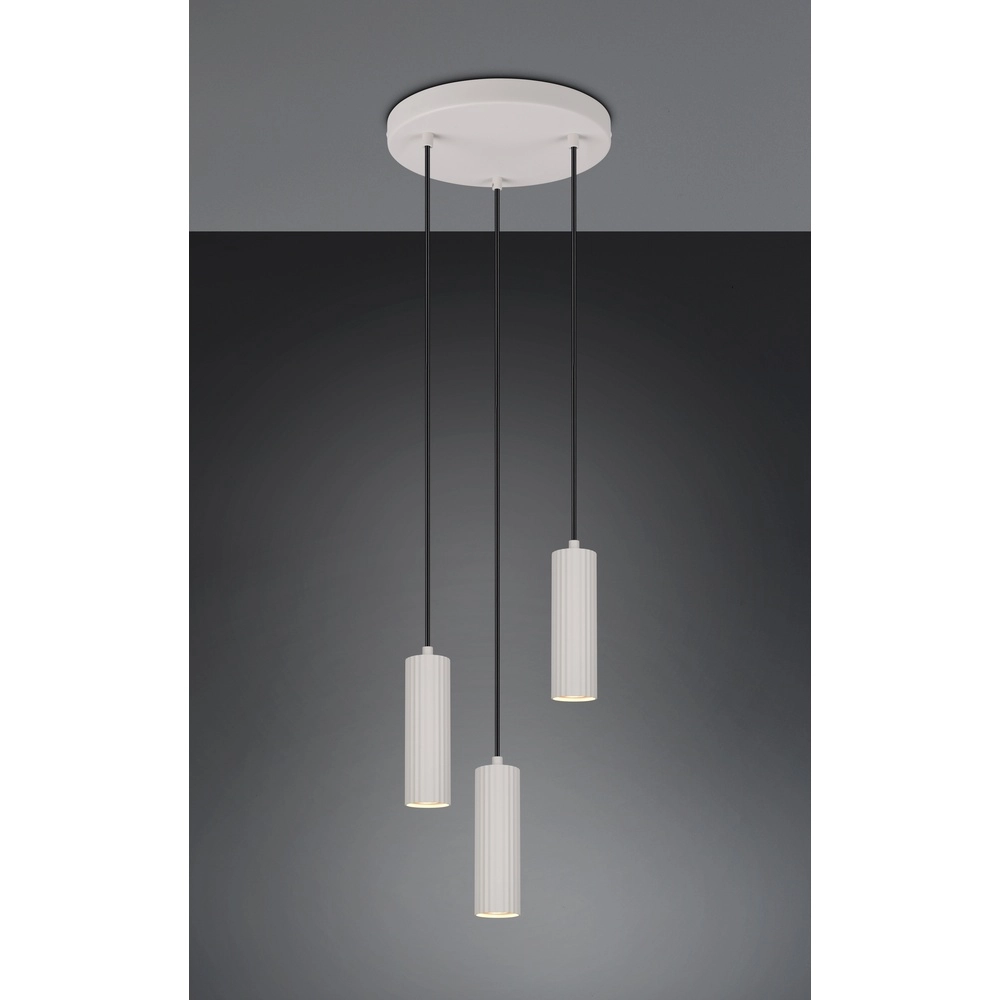 3-lichts hanglamp Soka grijs Trio 4017807658613