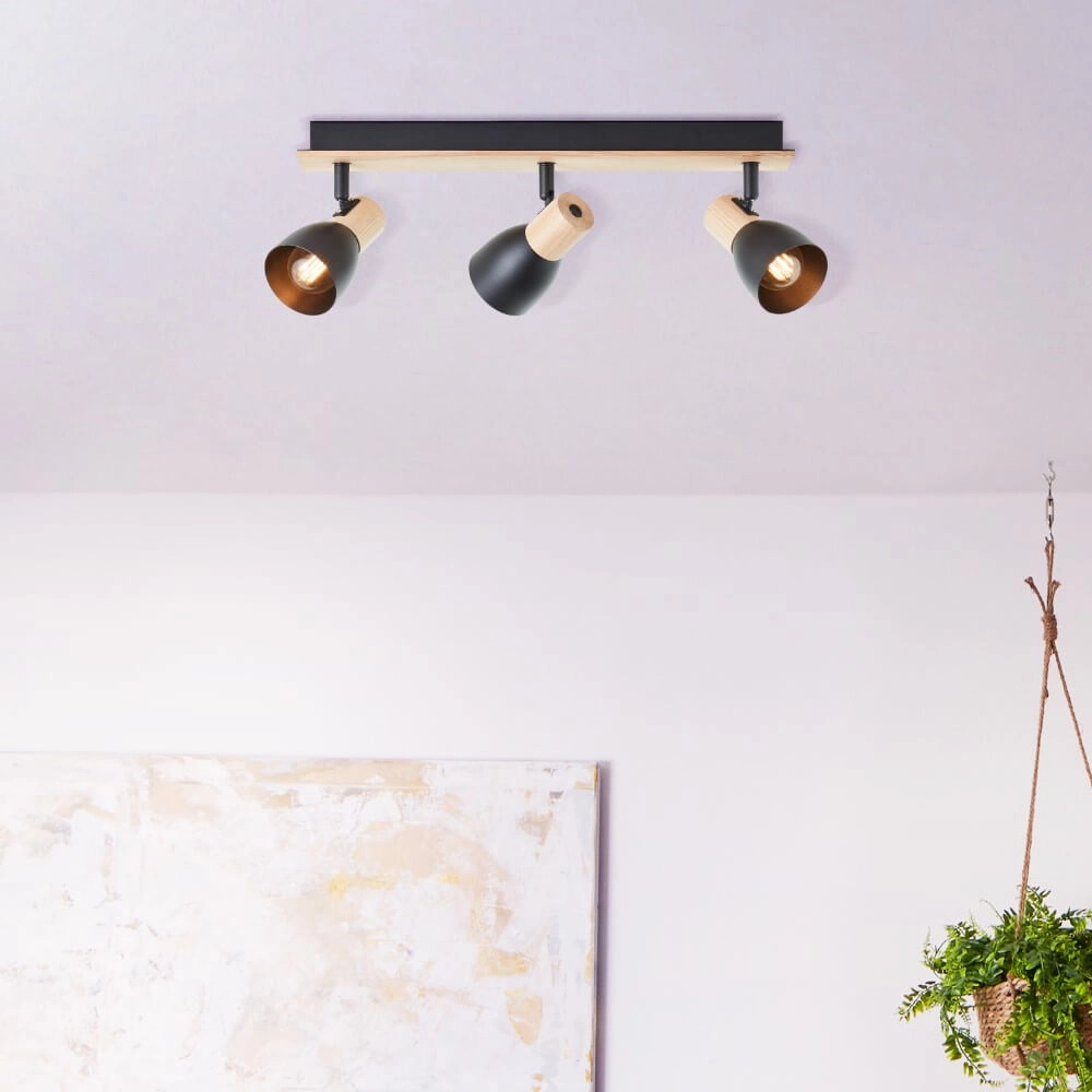 Plafondlamp Daintree 3-lichts zwart Brilliant 4004353408748
