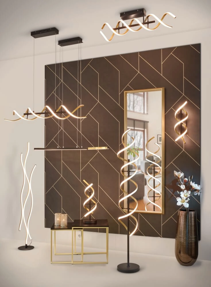 Vloerlamp Blaze zwart met goud Trio 4017807540390