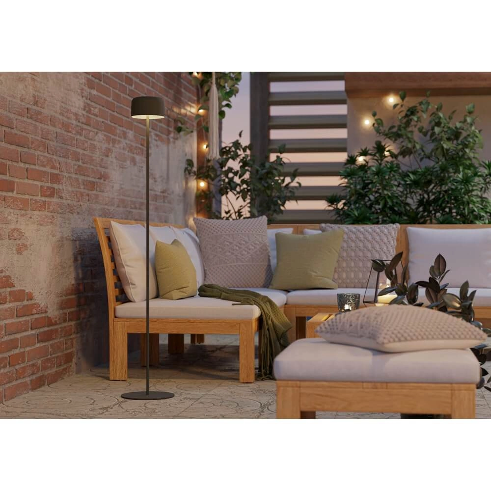 Strakke terraslamp Roccanova solar groen met usb Eglo 9008606355099