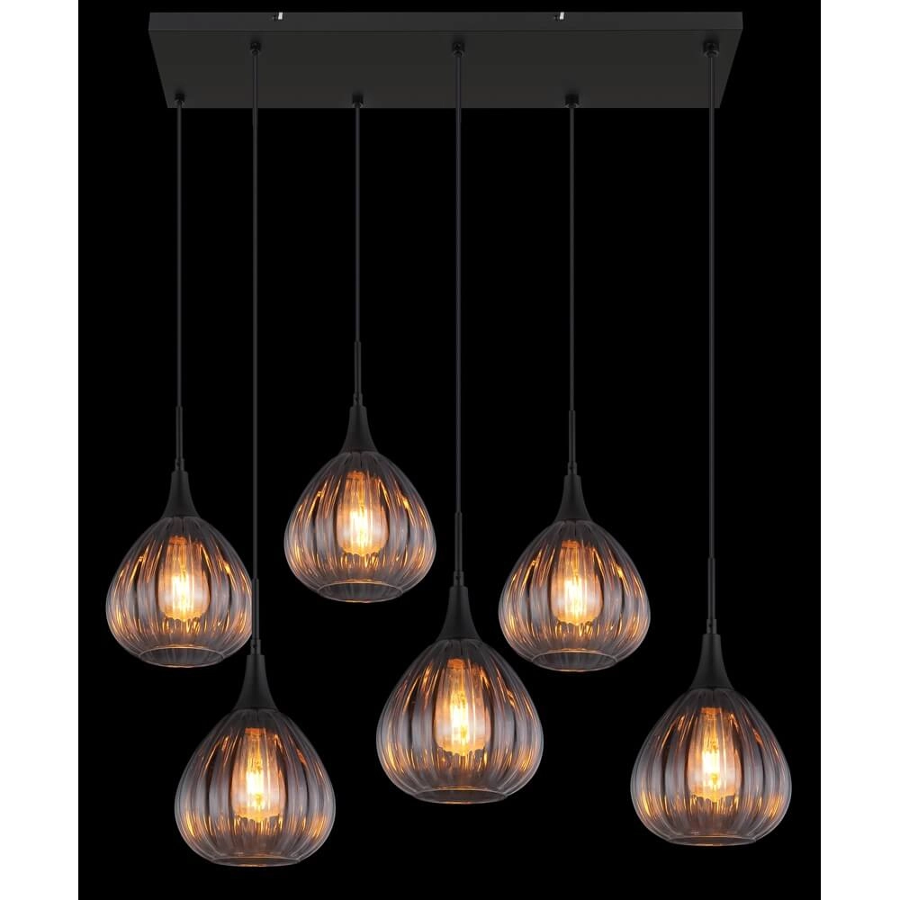 Zwarte hanglamp Olsen 6-lichts Globo 9007371447817